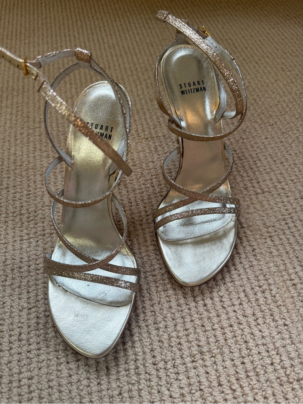 Stuart Weitzman gold sandals